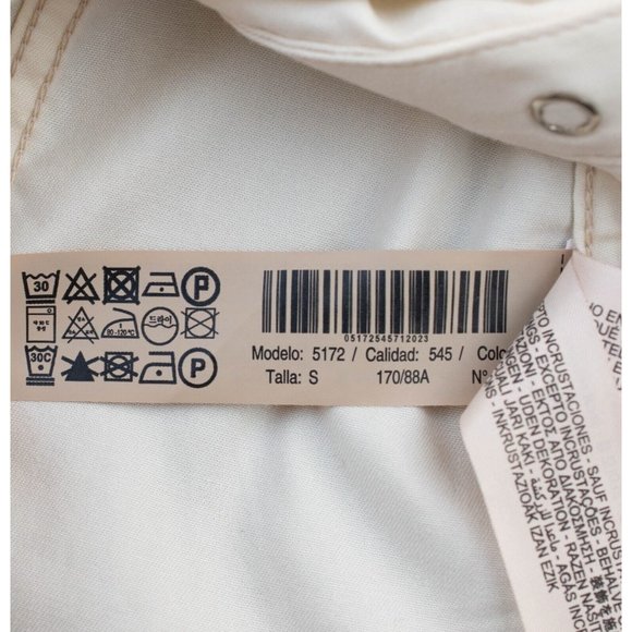 Massimo Dutti Womens Sz S Creamy White Fitted Pearl SnapUp Studded Western Shirt - Picture 11 of 12